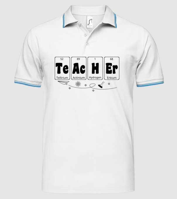 Teacher periodic model alb pe tricou