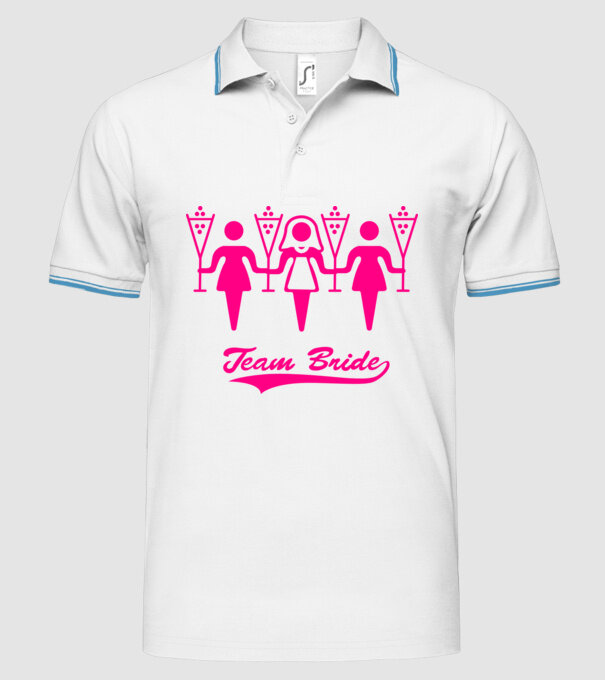 Team Bride model alb pe tricou
