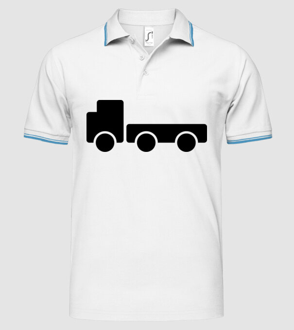 Camion model alb pe tricou