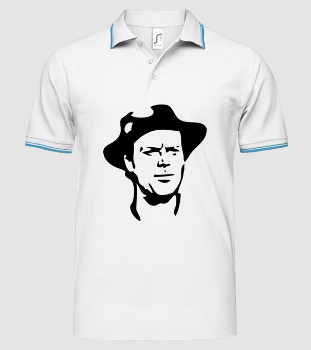 Terence Hill model alb pe tricou