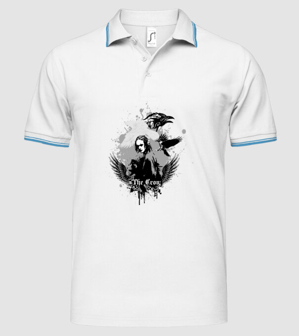 The Crow model alb pe tricou