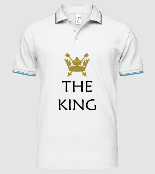 The King model alb pe tricou