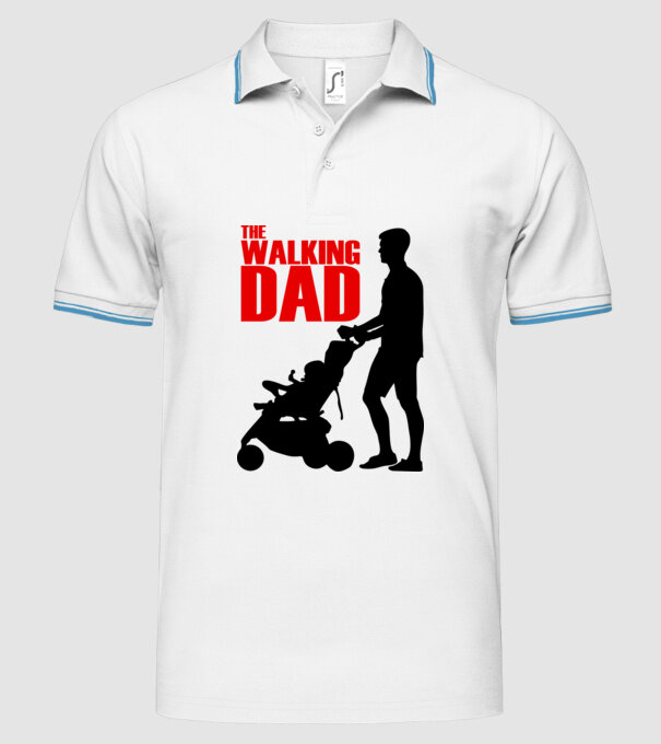 The Walking Dad model alb pe tricou