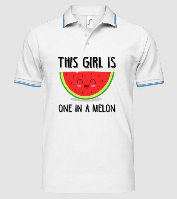 This girl is one in a melon model alb pe tricou