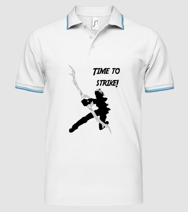 Time to strike model alb pe tricou
