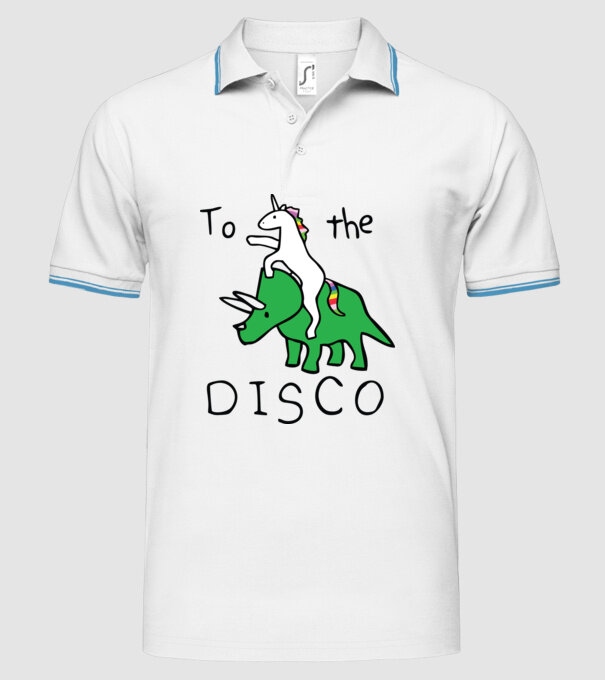 To the disco! model alb pe tricou
