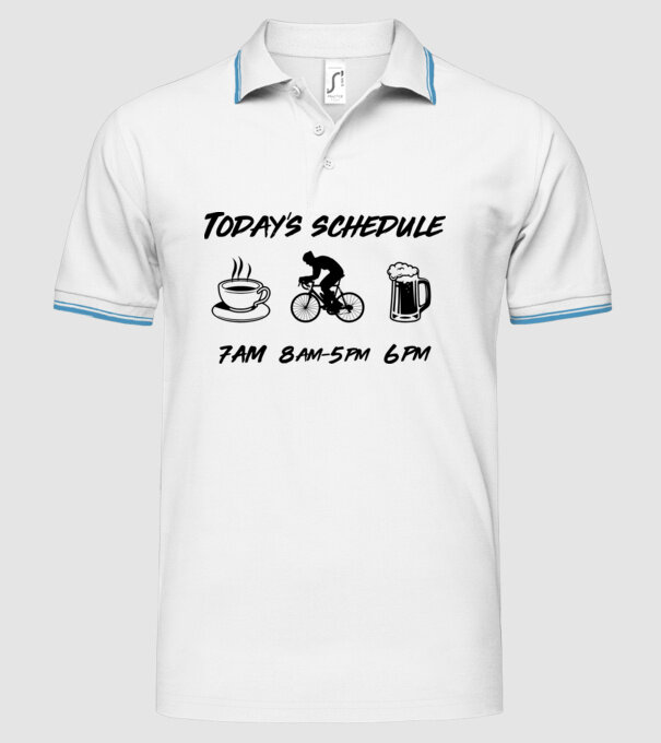 Todays schedule model alb pe tricou
