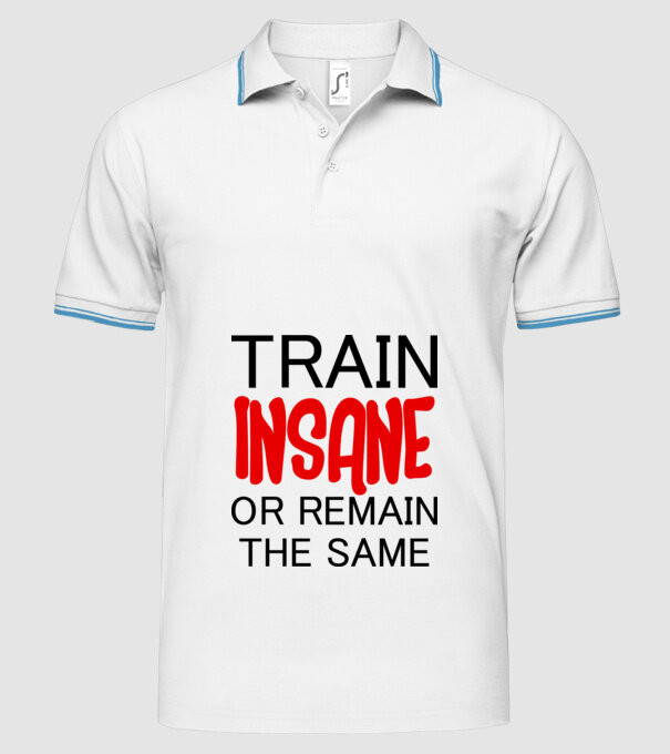 train insane model alb pe tricou