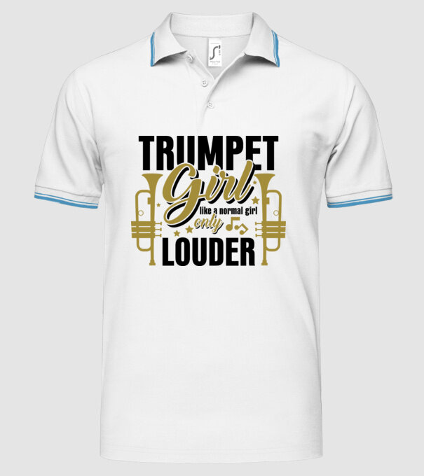 Trumpet girl model alb pe tricou