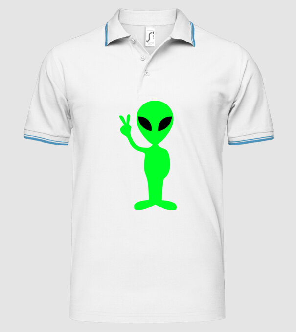 UFO Alien model alb pe tricou