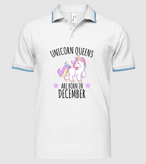 Unicorn Queens are born - December model alb pe tricou
