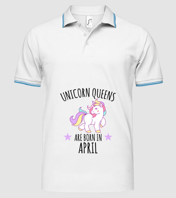 Unicorn queens are born in - April model alb pe tricou