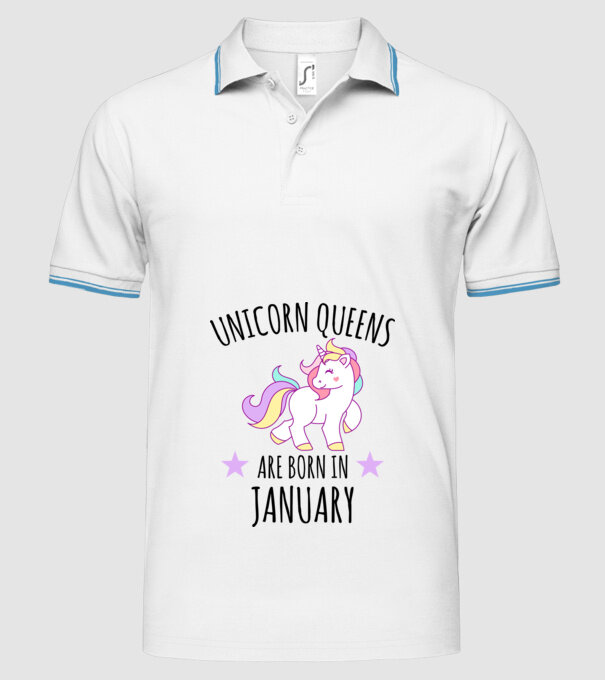 Unicorn queens are born in - January model alb pe tricou