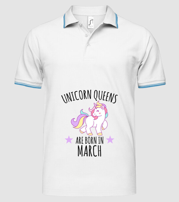 Unicorn queens are born in - March model alb pe tricou