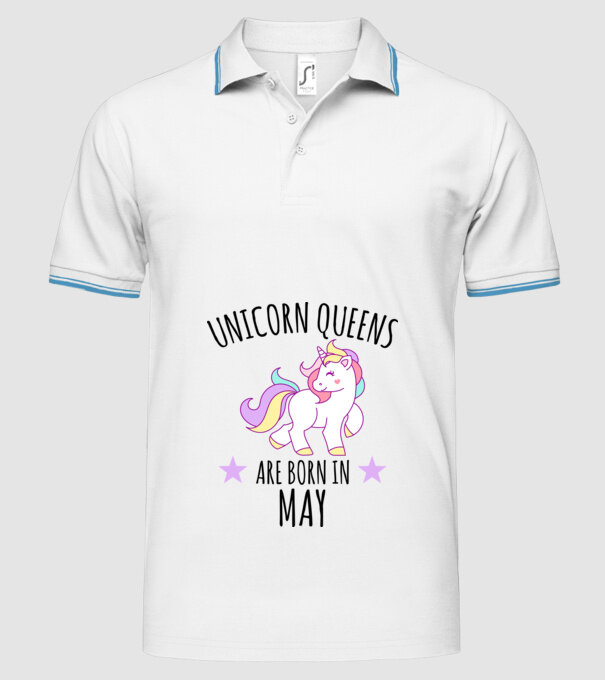 Unicorn queens are born in - May model alb pe tricou