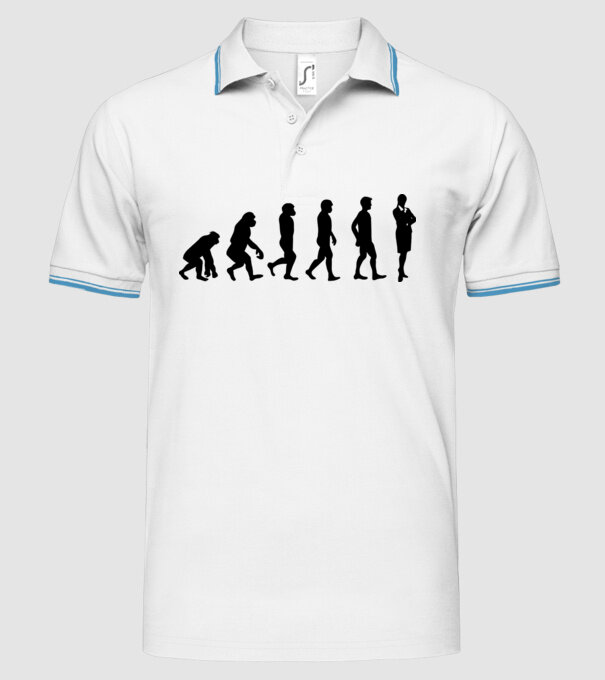 Evoluție femeie de afaceri model alb pe tricou
