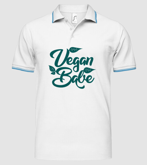 Vegan Babe model alb pe tricou