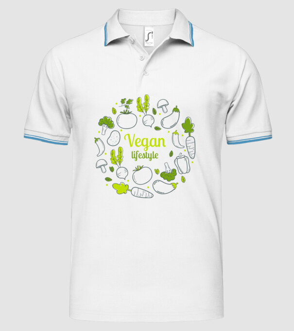 vegan lifestyle model alb pe tricou