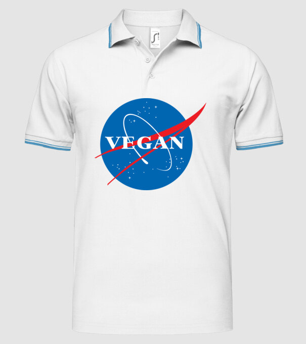 vegan nasa model alb pe tricou