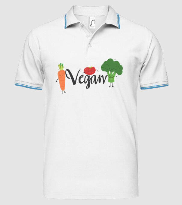 Vegan veggies model alb pe tricou