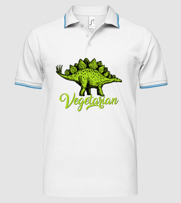 Vegetarian model alb pe tricou