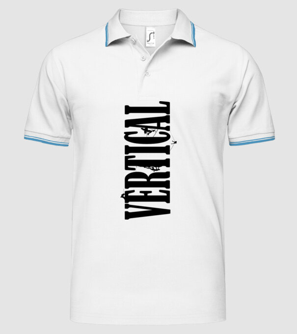 Vertical model alb pe tricou