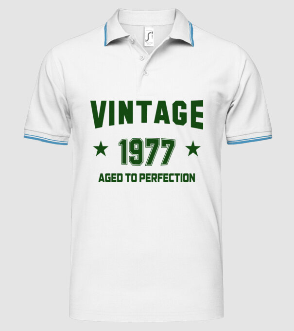 Vintage - 1977 model alb pe tricou