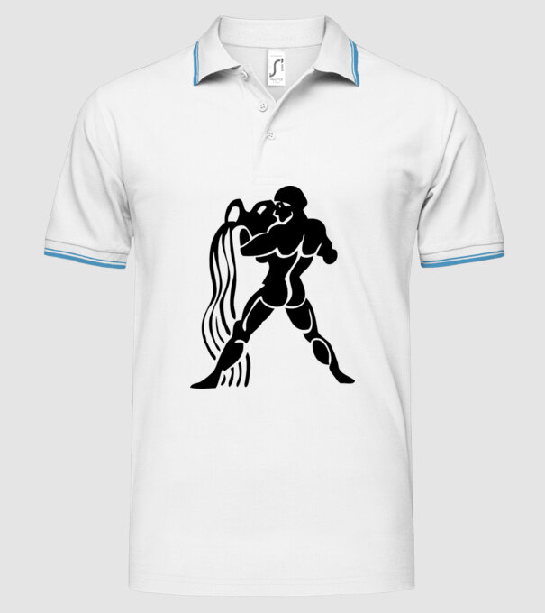 Aquarius Horoscope model alb pe tricou