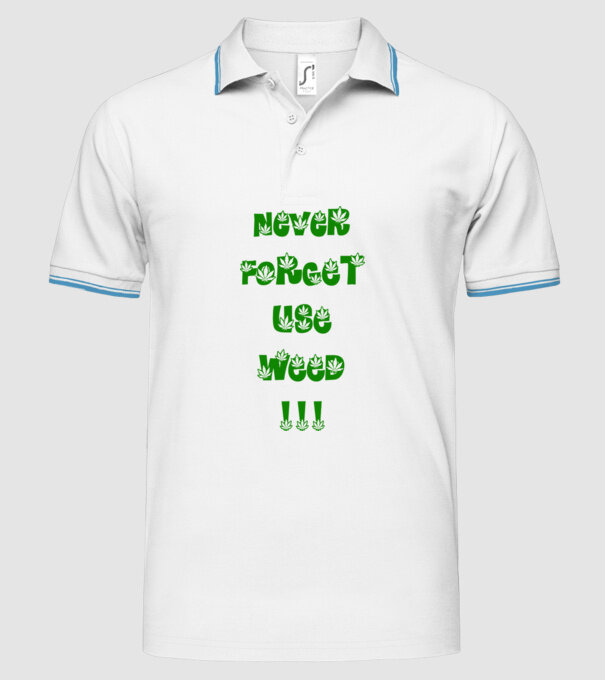 Weed model alb pe tricou