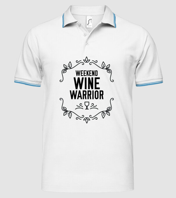 Wine tasting team Weekend Wine Warrior model alb pe tricou