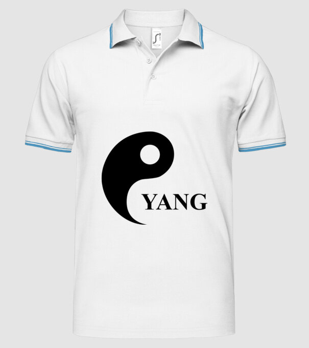 Yang model alb pe tricou