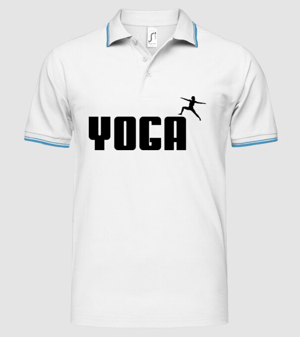 yoga model alb pe tricou