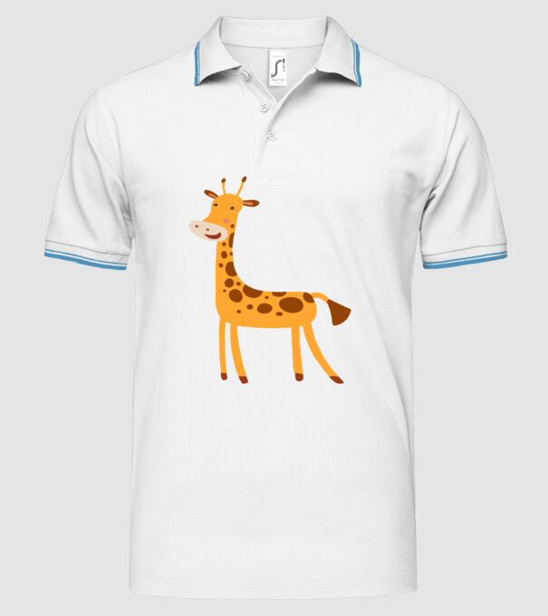 Girafă drăguță model alb pe tricou