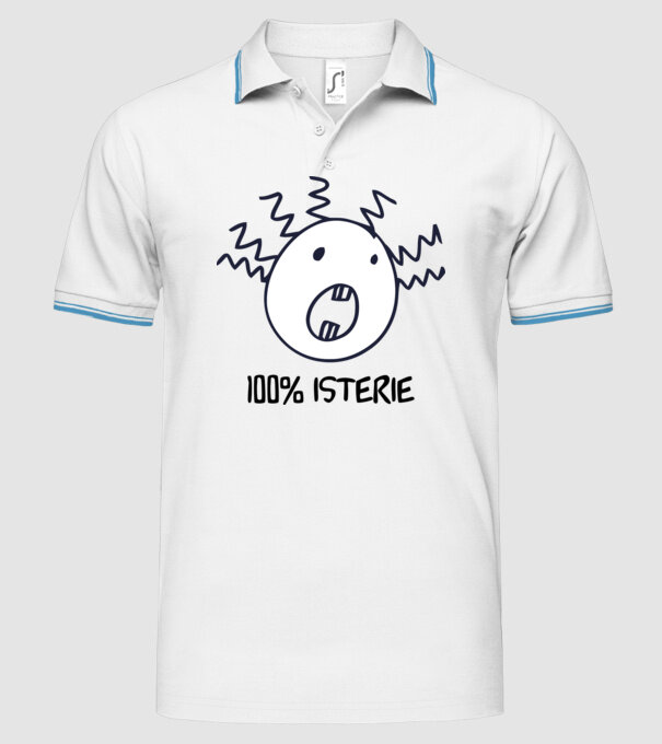 100% isterie model alb pe tricou