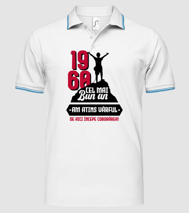 1960 cel mai bun an. Am atins vârful, de aici începe coborârea. model alb pe tricou