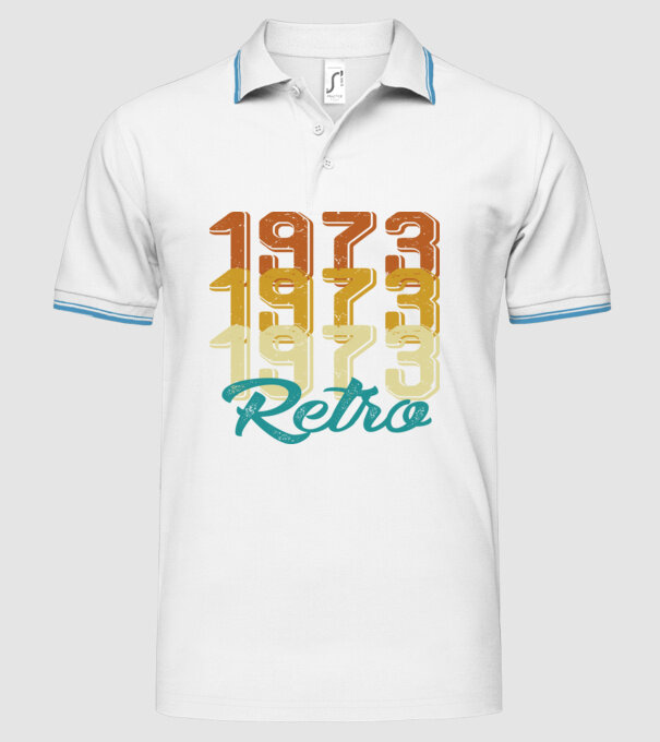 1973 retro model alb pe tricou
