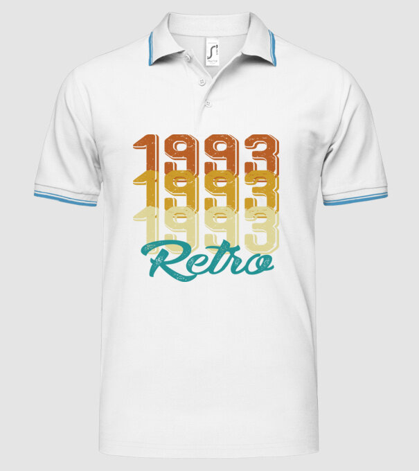 1993 retro model alb pe tricou