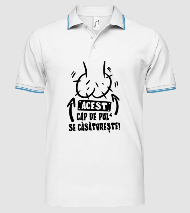 Acest - cap de pulă - se căsătorește! model alb pe tricou