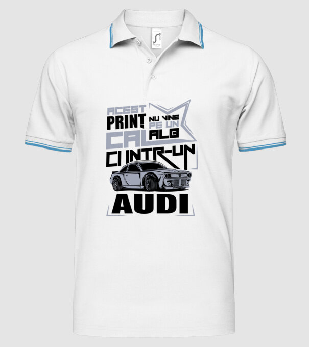 Acest prinț nu vine pe un cal alb, ci într-un Audi model alb pe tricou