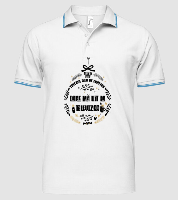 acesta este tricoul meu de Crăciun_care ma uit la televizor model alb pe tricou