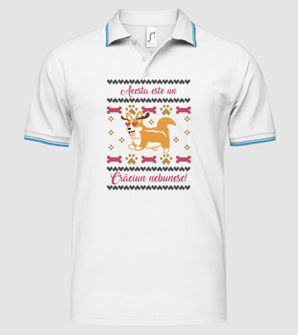 acesta este un Crăciun nebunesc model alb pe tricou