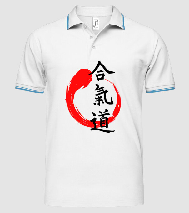 Aikido model alb pe tricou