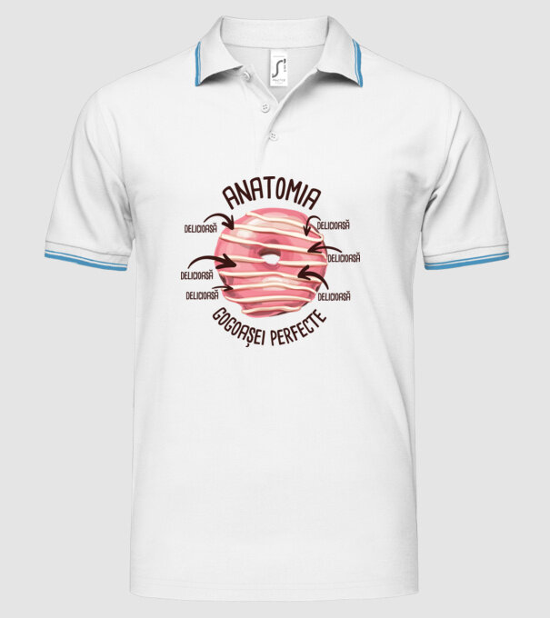 anatomia gogoașei perfecte: delicioasă model alb pe tricou