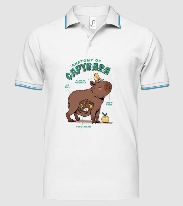 Anatomy of Capybara model alb pe tricou