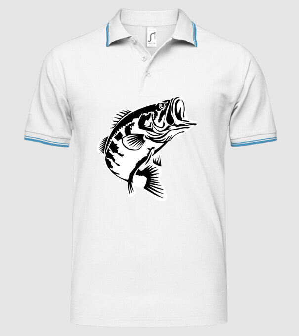 AngryFish model alb pe tricou