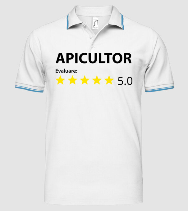 Evaluare :APICULTOR model alb pe tricou