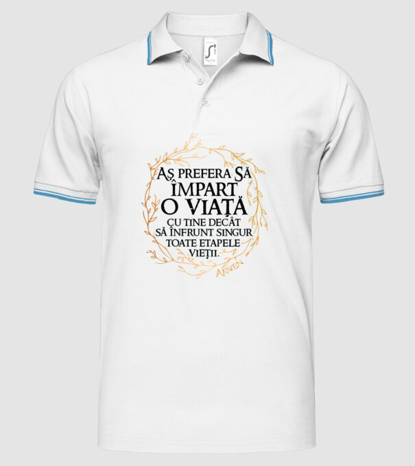 Arwen model alb pe tricou