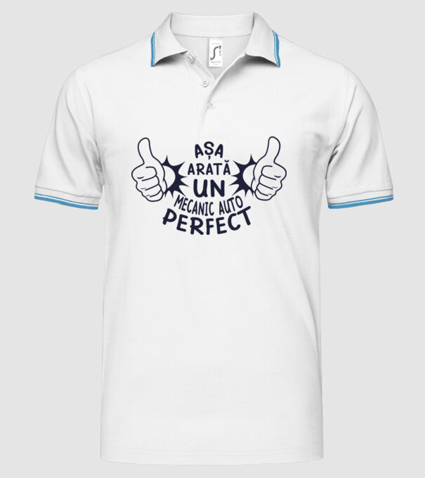 Așa arată un mecanic auto perfect model alb pe tricou
