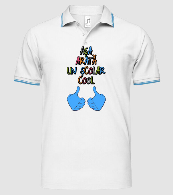 așa arată un școlar cool model alb pe tricou