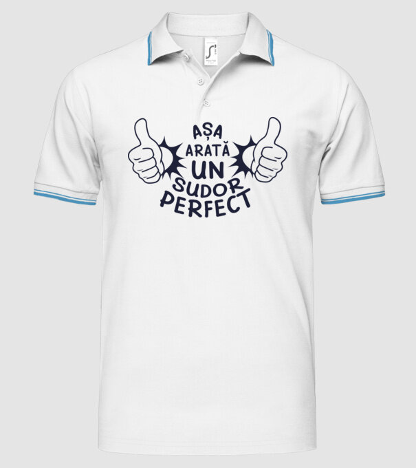 Așa arată un SUDOR perfect model alb pe tricou